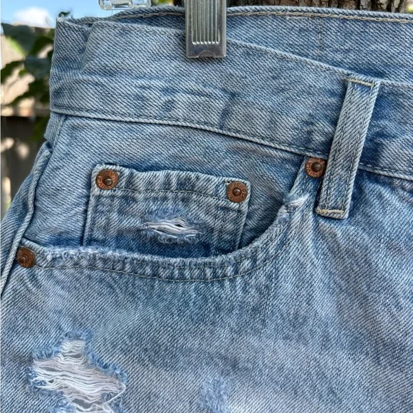Pistola Light Blue Distressed Jean Shorts - Picture 2 of 10